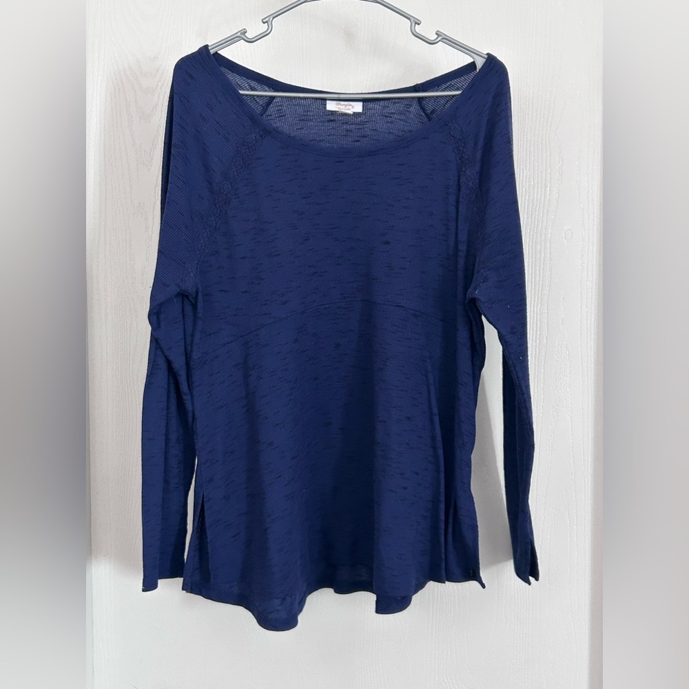 Wrangler | Deep Blue Long Sleeve Tee | Size XL